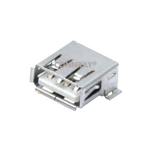 SMT 4 Position USB Type A 2.0 Female Connector R/A